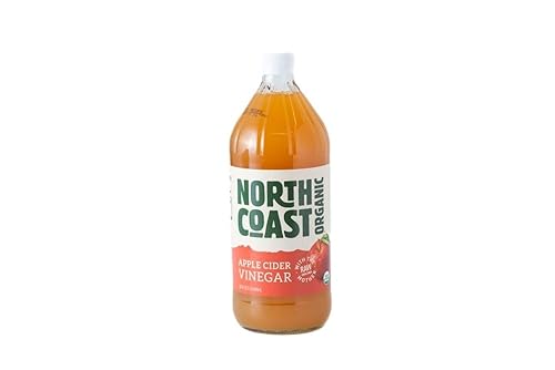 NORTH COAST Vinagre de sidra de manzana crudo orgánico sin filtrar, 32 FZ