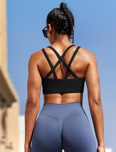 RUNNING GIRL Sports Bras for Women,Molded Cup Strappy Running High Support Sports Bras Workout Yoga Bra3