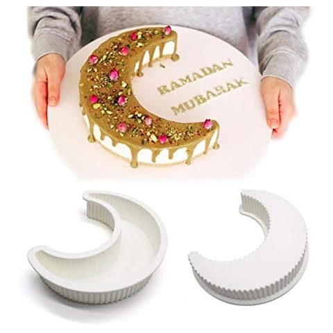 Dubens Moon Silicone Mould Baking Crescent Shape Design Mousse Moulds Cake Bread Chocolate Party Dessert Mould Cover