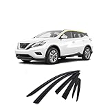Northern Prime- Wind Deflectors & Visors/Rain Guards Compatible with Nissan Murano 2015-2023_Smoke Tinted Finish Tape-On Style (6Pcs)