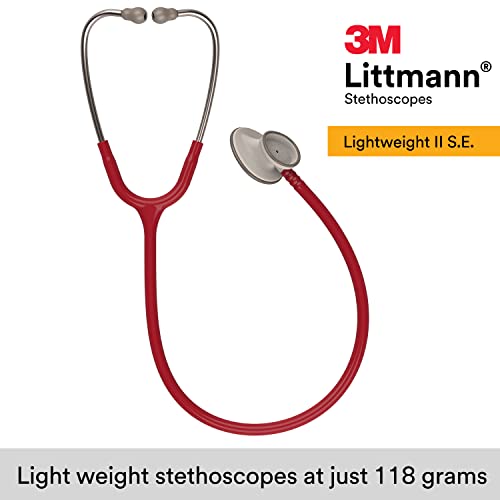 3M Littmann Lightweight II S.E. Stethoscope, 2451, 28\" Burgundy Tube - Thumbnail 2