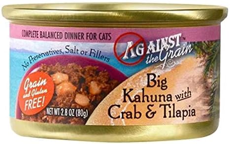 M09 PRO Against The Grain Big Kahuna Crab Tilapia Pet Canned Food Dinner for Cat 2.8z X 24 cans