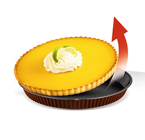Tefal PerfectBake Moule à tarte 30 cm, Revêtement antiadhésif sûr, Aluminium 100% recyclé, Fabriqué en France, Chocolat J5542102