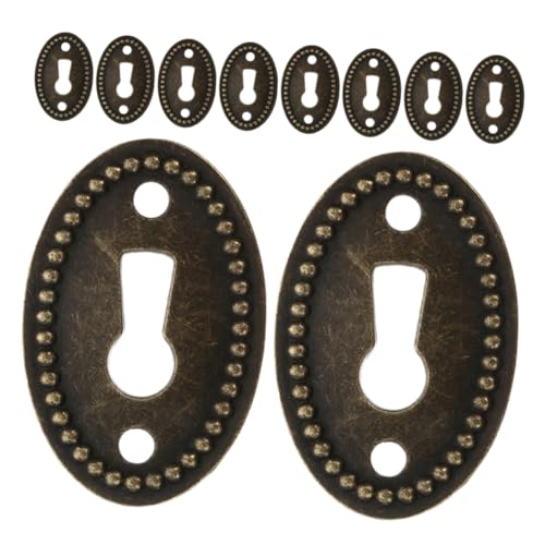 KONTONTY 10 Pezzi Copertura Per Buco Serratura in Lega Piastra Decorativa Stile Vintage Per Mobili Armadi Inclusi Accessori Facili Da Installare