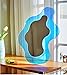 XIAOYUE Wavy Mirror, Wavy Acrylic Mirror, Rainbow Irregular Aesthetic Vanity Mirror Frameless, Retro Mirror for Living Room, Bedroom, and Minimal Spaces Home Decor (9.84‘’x14.17'')