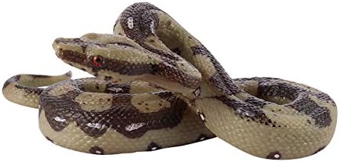 TOYANDONA Realistic Snake Toy High Simulation Rubber Fake Snake Toy Python Model Toy for Garden Props and Halloween Tricky Creepy Prank