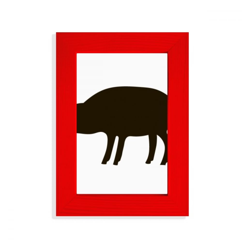 Cadre photo cochon noir décoration bistrot rouge pour une cuisine chaleureuse