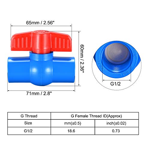 Sourcing map Sfera Valvola, G1/2 Femmina