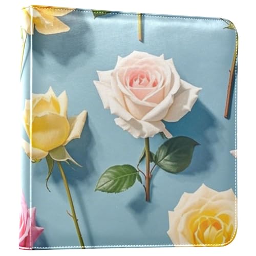 Photo Album 4x6, 5x7,6x8,Artificial Leather Photo Albums with 20 Detachable Sheets Rose Print for Family Wedding,Multi 25