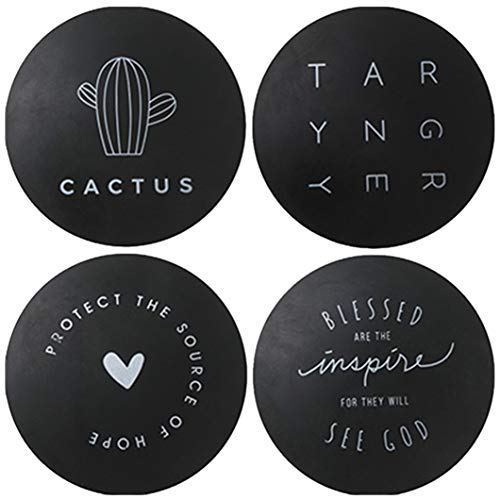 Door Handle Bumper Self-Adhesive Wall Protector Round Door Knob Wall Shield Rubber Cactus Buffer Crash Pads Door Stoppers for Furniture Crafts Glass Table, Pack of 4, Black