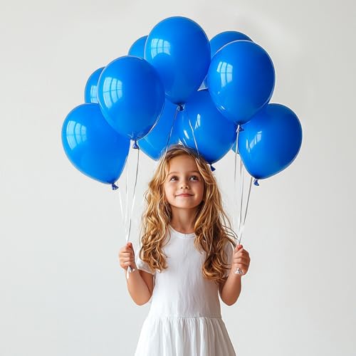 TROOKEE 100 Luftballons, blau, hergestellt in Spanien, 31 cm, biologisch abbaubar, Latex-Luftballons, Dekoration für Geburtstag, Babyparty, Party, Hochzeit, Weihnachten, Kommunion, Karneval, Taufe
