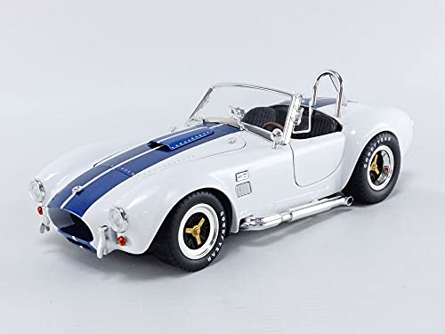 SHELBY COLLECTIBLES- Voiture Miniature de Collection, SHELBY115, White/Blue Cover