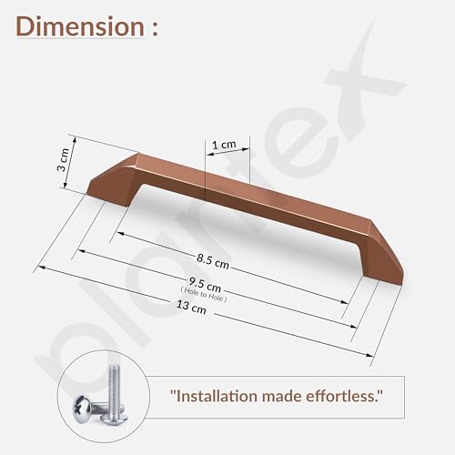 Image of Plantex Cabinet Handle /96mm Handle for Cabinet /Wardrobe /Kitchen Handle /Door Pull-Push Handle for Home /Office - Pack of 1 (Rose Gold)