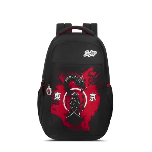 Image of Skybags Kenshi 34L Casual Backpack for Boys & Girls with 3 Compartments & Adjustable Shoulder Strap | Quick Access Front Pocket | Rain Cover | Perfect for School & Travel - Unisex