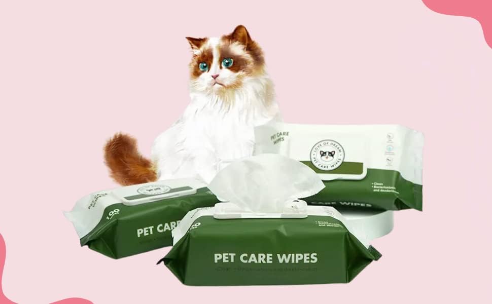 Pet Care Eco-Friendly Pet Wipes 100% Biodegradable • Fragrance-Free Grooming Wet Wipes for Dog | Cat | Puppies | Rabbit | Small Pets, All Life of Stage 100 Count in Per Pack (Pack Of1)