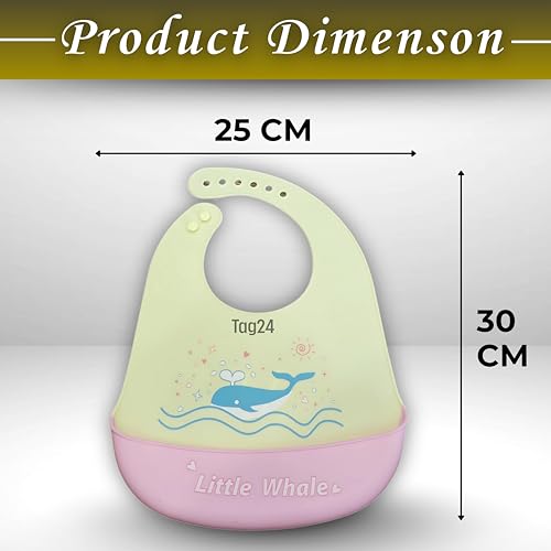Image of Baby Bib for Feeding and Weaning Babies and Toddlers | Waterproof, Washable, Reusable | Adjustable Neckline with Buttons | Easy to Clean and Non-Messy Design