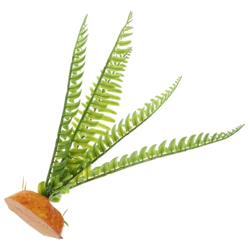 Kisangel Plante Artificielle Fausse Herbe pour Reptiles en Plastique Surface Lisse et Escaladable, Décoration pour Terrarium et Habitat de Lézards