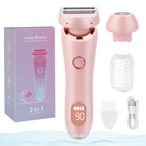 Wslfokida Electric Shaver for Women 2-in-1 Painless Foil Razor with 3D Floating Heads Wet & Dry Waterproof Shaving for Bikini Legs & Underarms USB Rechargeable & Travel Friendly