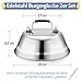 HaWare Burgerglocke, 2 Stück Edelstahl Burger Glocke mit Gummigriff, Burgerhauben Schmelzglocke für Grill, Steak, Cheese, Käse, Teppanyaki, Außen & Innen, Spülmaschinenfest - 23 x 8,5 cm