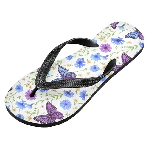 Burbuja Butterflies Flip Flops for Women Men, Soft Thong Sandals Rubber Slippers for Pool Beach Essentials2