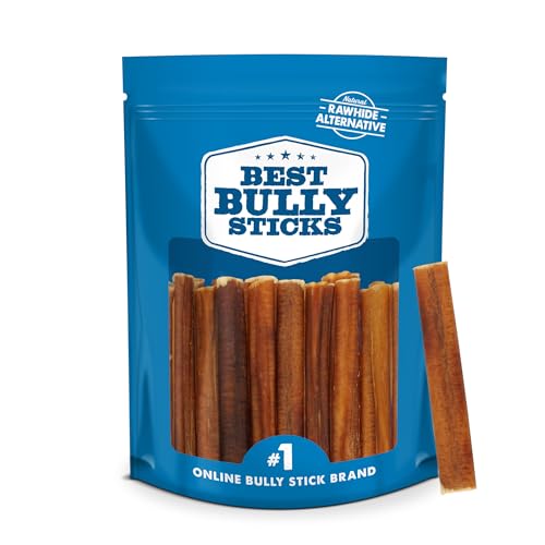 Best Bully Sticks 4 Inch Bully Sticks - 8 oz (Pack of 1) - Natural Grass-Fed, Grain and Rawhide Free, Ideal for Small or Young Canines