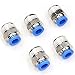 CEKER 8mm Tube Od x 3/8" NPT Push to Connect Air Fittings Push in Connectors Air Line Quick Connect Fittings Pneumatic Fitting Air Tube Fittings 5Packs