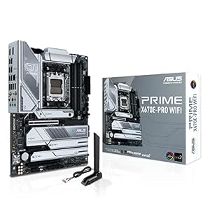 ASUS Prime X670E-PRO WiFi Gaming Mainboard Sockel AMD AM5 (Ryzen 7000, ATX, PCIe 5.0, 4. M.2, DDR5-Speicher, USB 3.2 Gen 2 Typ-C, Aura Sync RGB-Beleuchtung) 90MB1BL0-M0EAY0