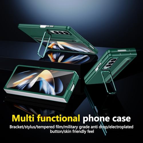 Coque Galaxy Z Fold4 avec stylet et béquille de protection - Vert - 2