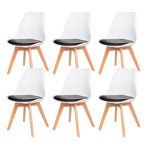 PEZ ROJO Lot de 6 Chaises Scandinaves, Chaises Salle à Manger, Chaise Cuisine, Salon, Chaise...