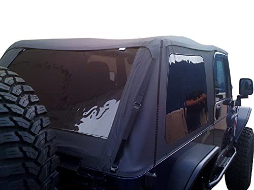 RAMPAGE PRODUCTS Frameless Trail Top for Jeep Wrangler TJ | Tinted Windows Sail Cloth Black Diamond | 109735 | Fits 1997-2006 Jeep Wrangler TJ (Excluding LI Unlimited)