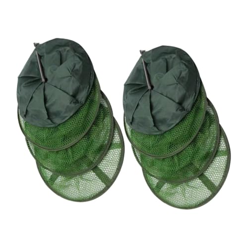 UPKOCH 2pcs Fishing Net Bag Portable Collapsible Mesh Basket for Kayak Fishing Guard Net Fish Cage Stainless Steel Forks Outdoor Use