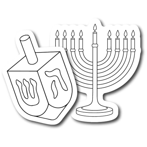 Dreidel and Menorah Magnets