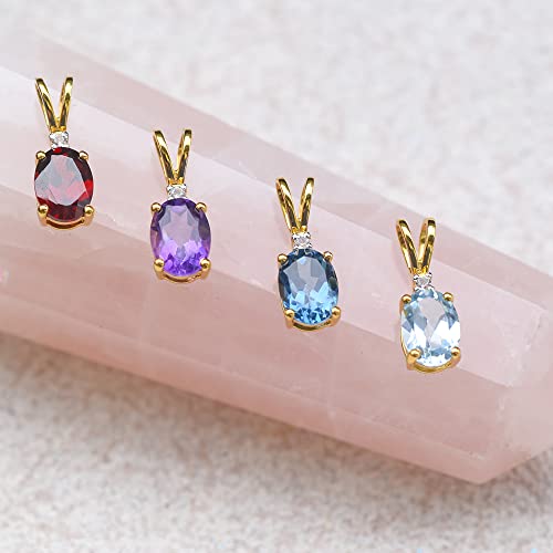 Yotreasure 1.52 Ct. T.w. Glass Filled Ruby Necklace 10Kt Yellow Gold Chain Pendant #TOP5