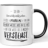 JUNIWORDS Tasse, Ich Bin Gerichtsvollzieher, ich löse Probleme, von denen du Nicht weißt, DASS du Sie hast, auf eine Weise, die du Nicht verstehst, Schwarz (5021089)