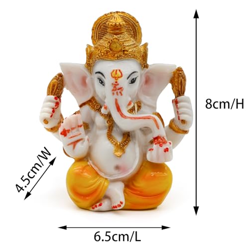 Estatua Hindú Ganesh Miniatura Resina 3.5 pulgadas miniatura 5
