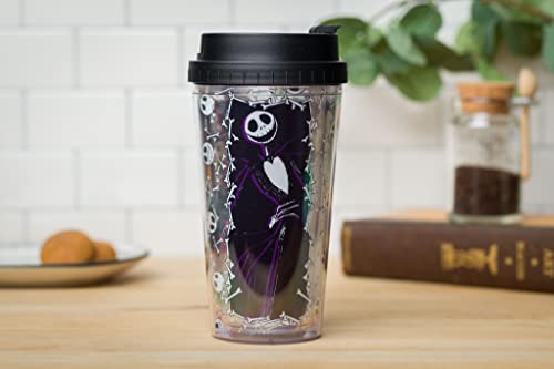 Silver Buffalo Nightmare Before Christmas Three Characters Double Wall Plastic Travel Mug, 16 Ounces, Multicolor #TOP7