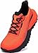 CNPAWS Men's Wide Toe Box Trail Running Shoes Wide Width Fashion Barefoot Walking Sneakers Tennis Workout Gym Cross Training Footwear（Orange Black Wide Size 9.5）