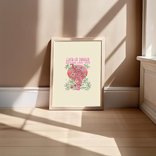 Image of BLINKART Flower Market Aesthetic Modern Art Walls With Frame | Natural Wood Texture | Living Room Bedroom Office Wall Decoration | Poster Home Decor Frames Wall Bedroom | 12x8 Inches (D551)
