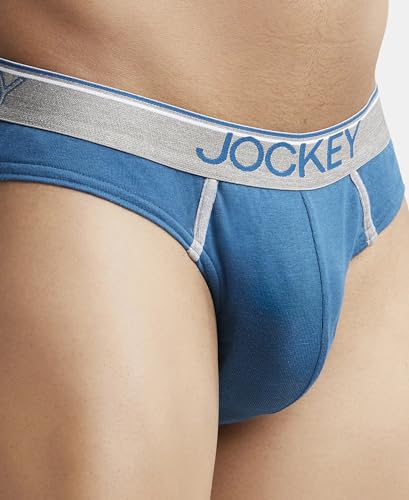 Image of Jockey 8044 Men's Super Combed Cotton Rib Solid Brief with Ultrasoft Waistband (Pack of 2)