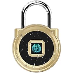 Candado Tactil Candado con huella dactilar eLinkSmart Smart Locker Lock Cerradura sin llave con huella digital para armario de gimnasio, armario de escuela (Dorado)