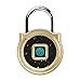 Produktbild eLinkSmart Fingerabdruck Vorhängeschloss IP65 Wasserdicht Sicherheitsschlüsselloses Schloss USB wiederaufladbar Anti-Thef Gepäck Schließfach Mini Smart Lock für Tür, Rucksack, Reisekoffer (Gold)