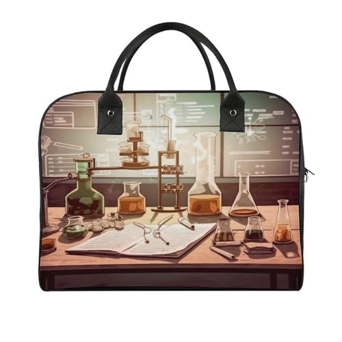 Chemistry Lab Laptop Tote Bag Casual Travel Handbag Multi Pocket Shoulder Bags for Work Travel