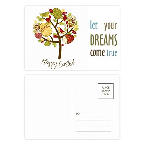Postales de Feliz Pascua con diseño de árbol de huevo para dedicatorias, set de 20 tarjetas