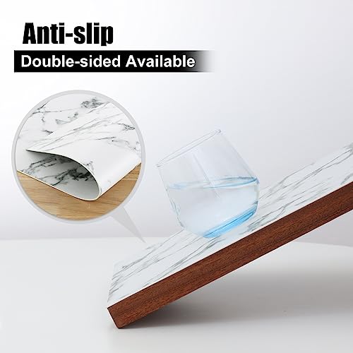 Homaxy Faux Leather Heat Resistant Placemats For Dining Table Set Of 6, Waterproof Wipeable Washable Pu Table Mats, Easy To Clean Anti-Slip Place Mats, 11.8" X 17", Marble #TOP2