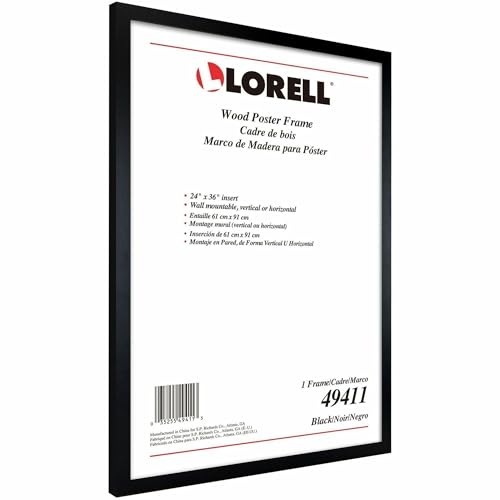 Lorell Poster Frame 24" x 36", Wood, Black