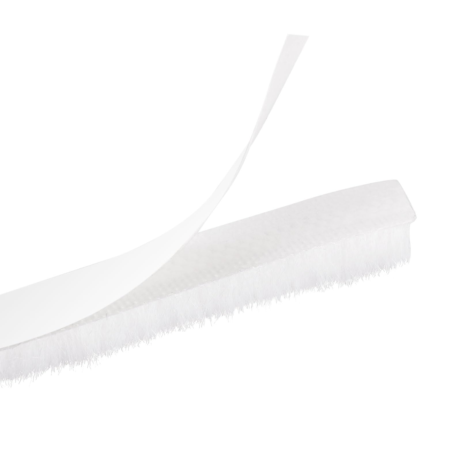 sourcing map Weather Stripping Brush, 20ft L x 0.3" W x 0.3" H Self-Adhesive Seal Weatherstrip Sweep Brush White for Door Window