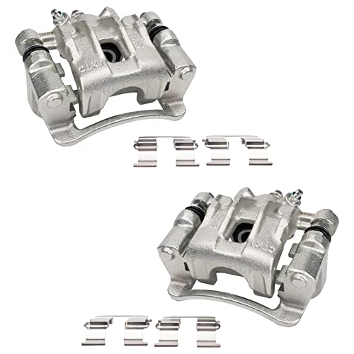 Image of TRQ Rear Driver and Passenger Side Brake Caliper Set Hardware Compatible with 09-12 Hyundai Elantra