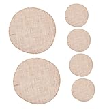 ULTECHNOVO 6 Stück Teiliges Set Rustikale Runde Jute-platzsets Hitzebeständig Antirutschend Dekorative Tischmatten für Esstisch Bauernhausstil Geeignet für Party Hochzeit Thanksgiving