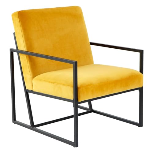 ATMOSPHERA CREATEUR D'INTERIEUR Sillón de Terciopelo Ocre contemporáneo