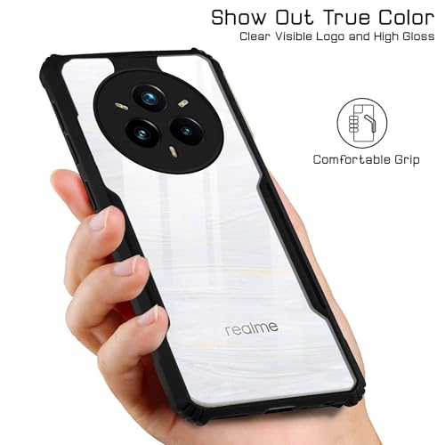 Image of Jkobi Back Cover Case for Realme 14 Pro Plus 5G (Shockproof with Polycarbonate Clear Panel | Professional Black)